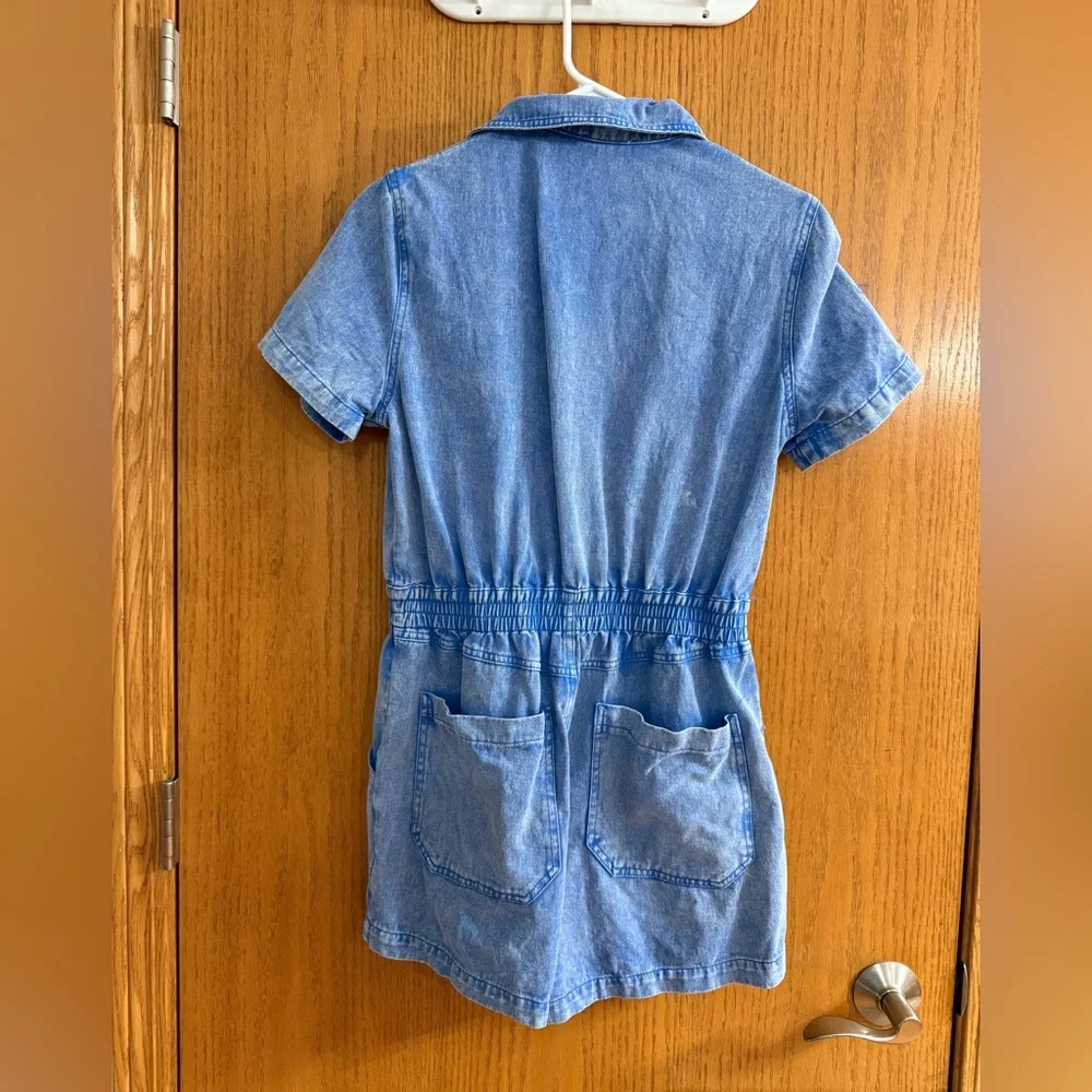 Elan Kelly acid wash romper blue size medium. - Picture 7 of 7